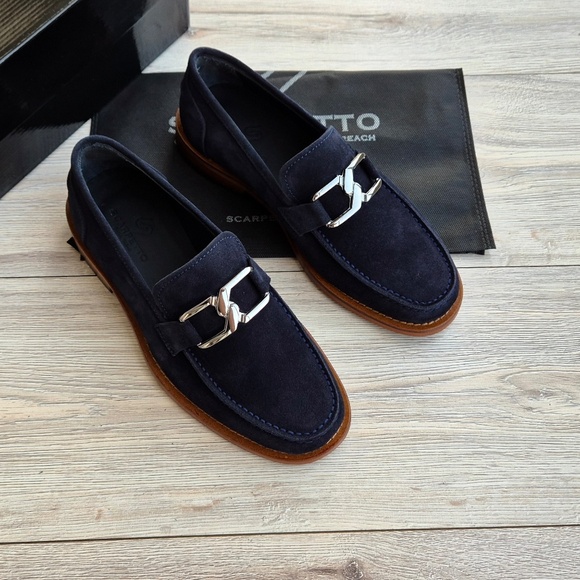 Men's Suede Leather Buckle Loafers - Picture 4 of 6